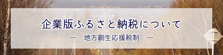 企業版ふるさと納税について
地方創生応戦税制
